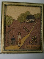 Picturi din seminte Peisaj traditional romanesc