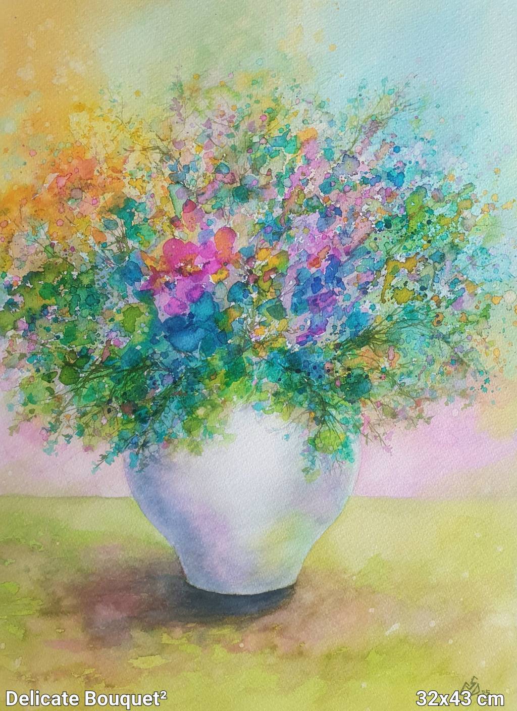 Pictura buchet flori câmp