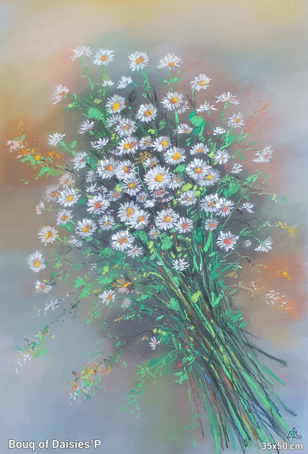 Pictura buchet margarete albe 