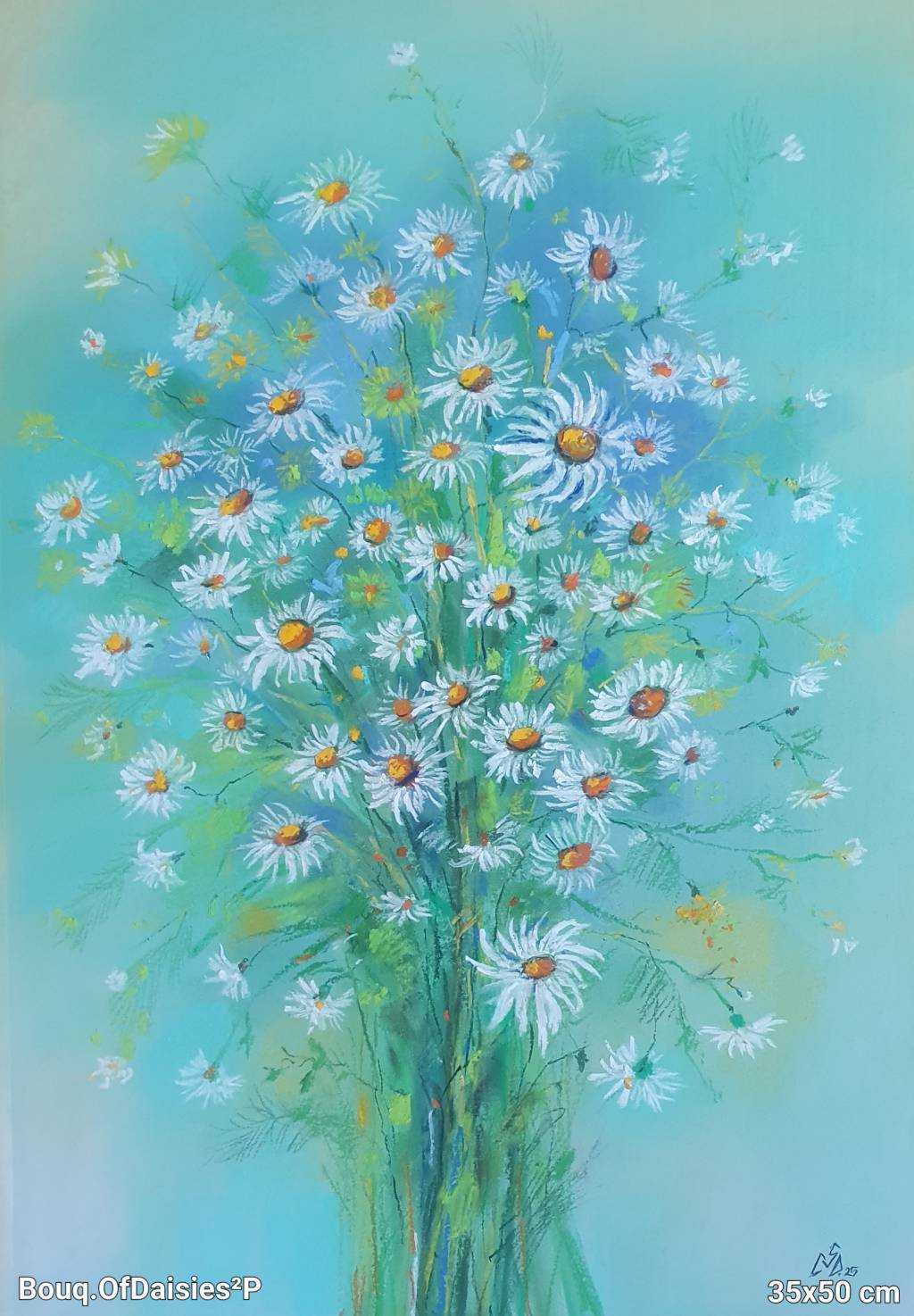 Pictura buchet margarete albe