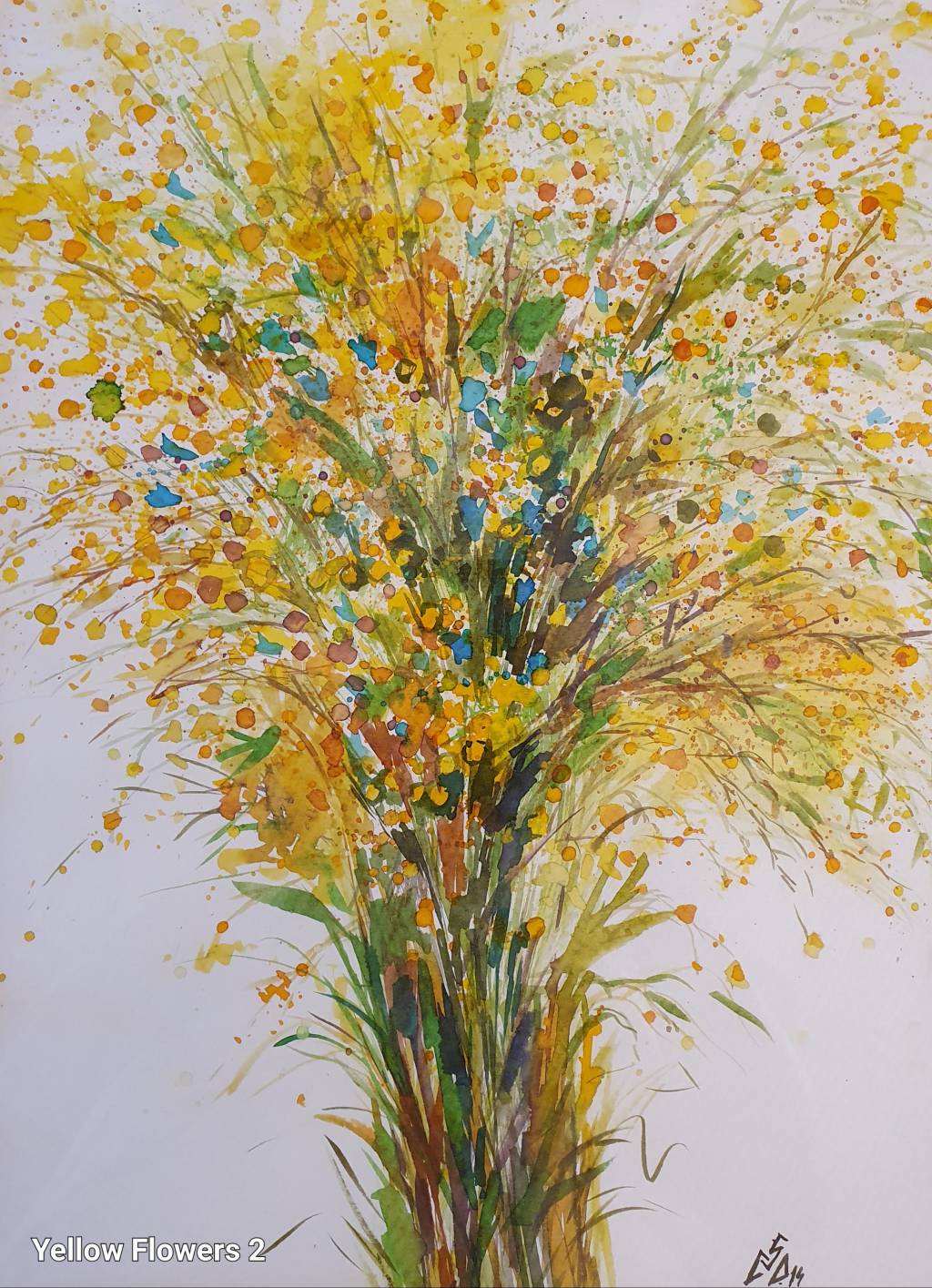 Pictura flori galbene 