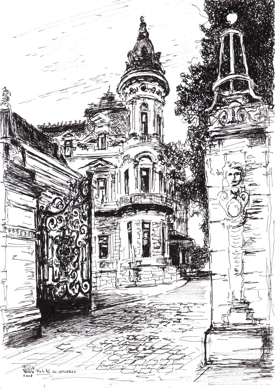 Picturi alb negru Castelul Sturdza Bucur