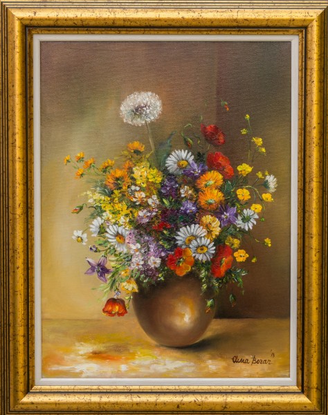 Picturi cu flori Flori de camp si papadi