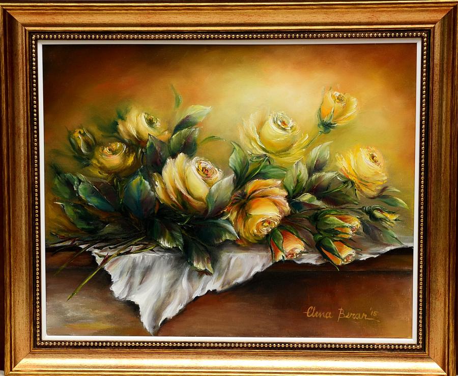 Picturi cu flori Trandafiri galbeni din 