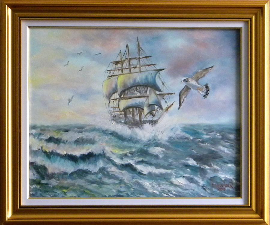 Picturi maritime navale Pe valurile mari