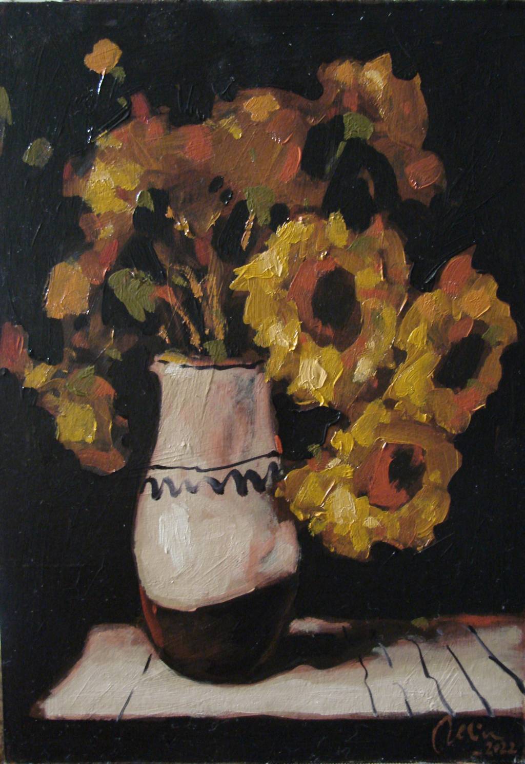 Poza Cana cu floarea soarelui, ulei cart