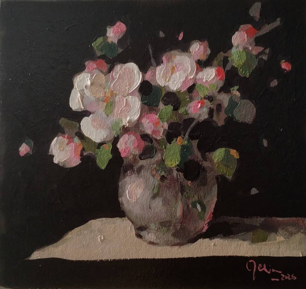 Poza Flori de primavara, ulei pe carton