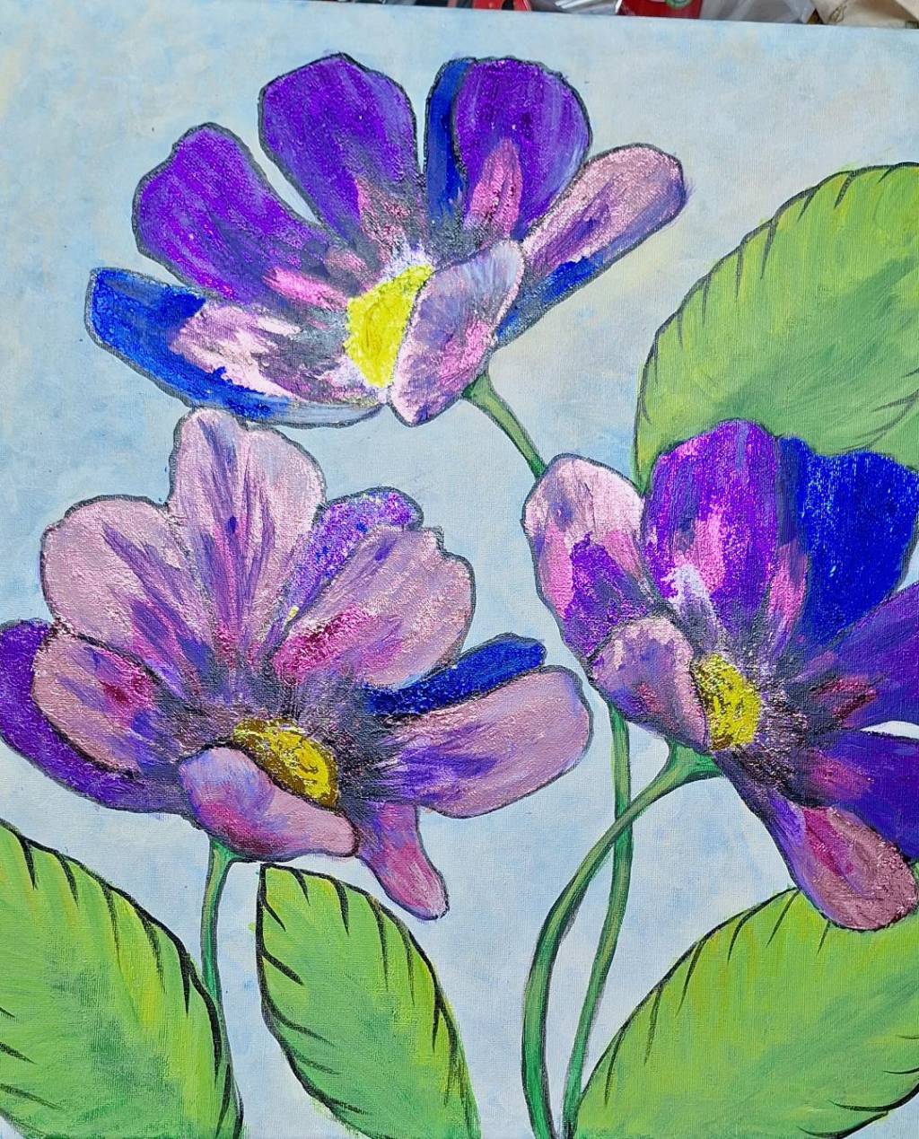 Poza Flori decor ( foita aurie multicolo