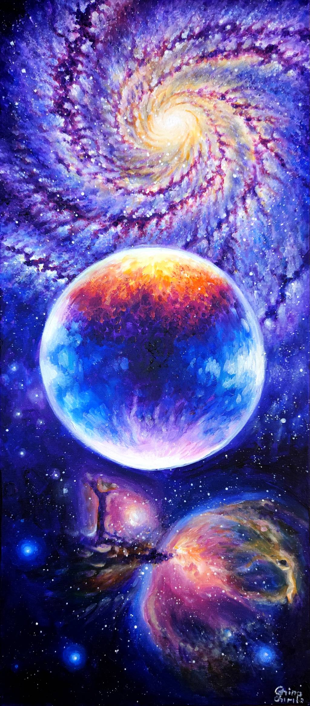 Poza Galaxie, planeta si nebuloasa