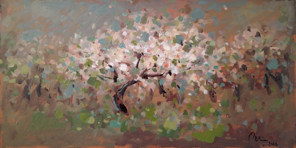 Poza Peisaj in martie ,ulei carton