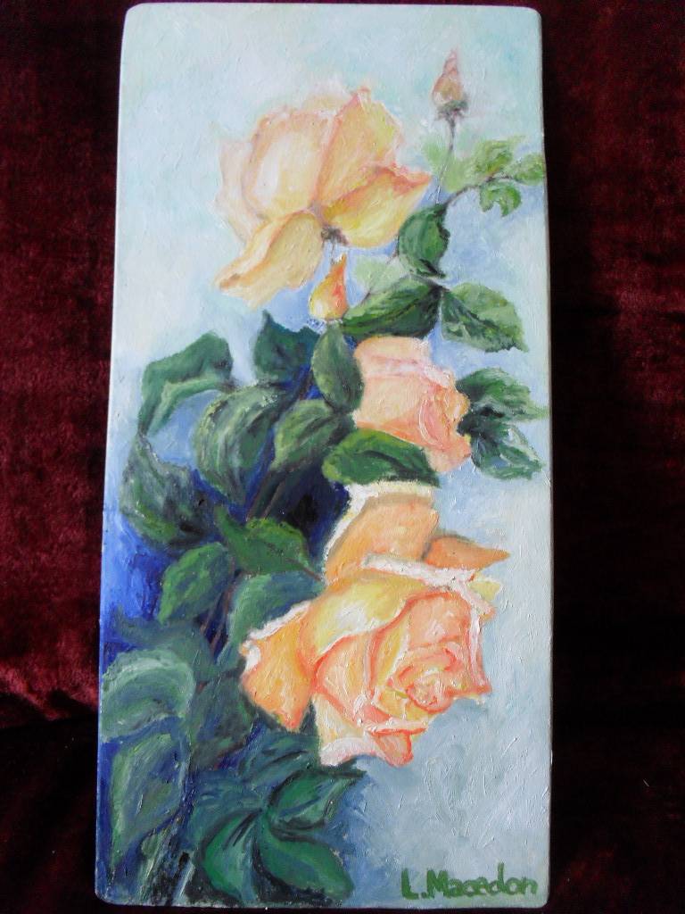 Poza Trandafiri galbeni-pictura ulei pe 