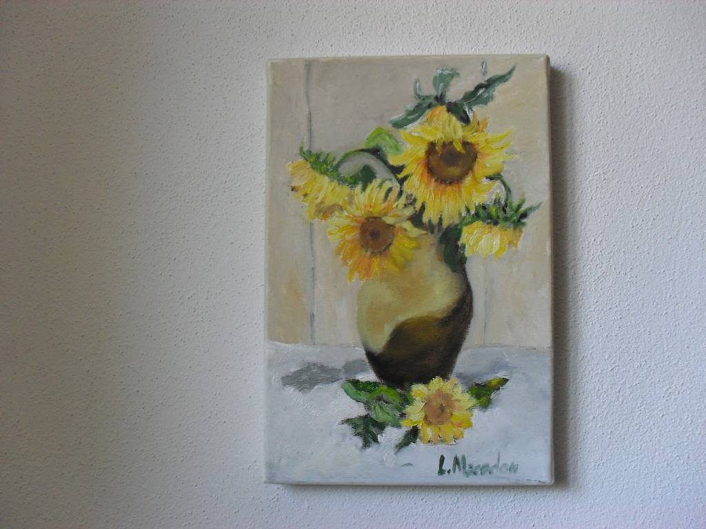 Poza Vas cu floarea soarelui-pictura ule