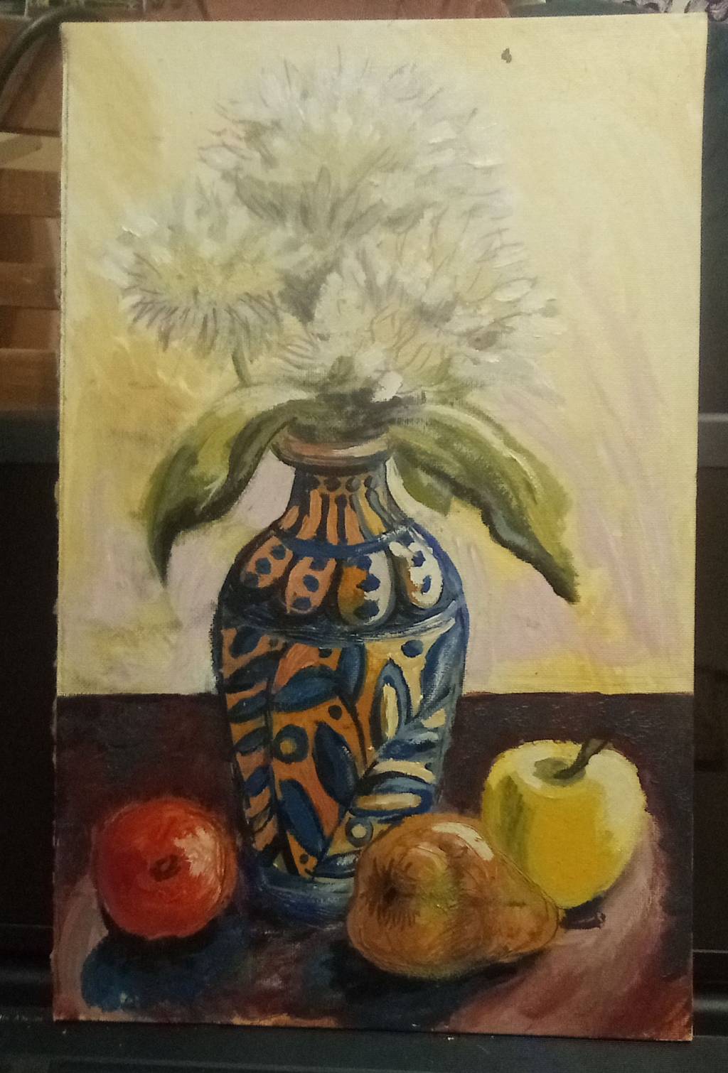 Tablou cu crizanteme albe 