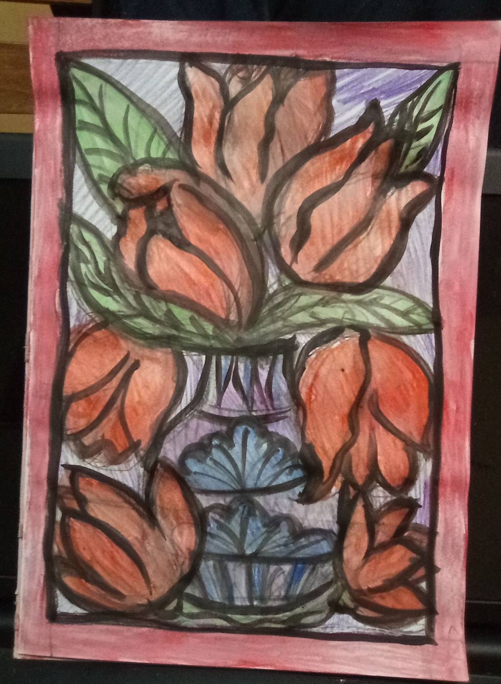 Tablou cu lalele roșii 