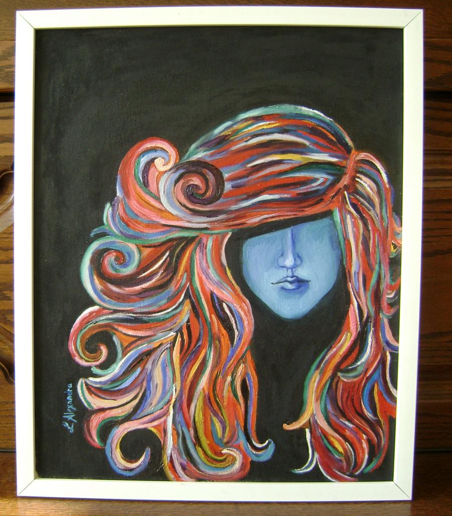 Picturi abstracte/ moderne Blue girl