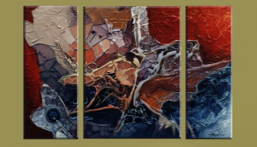 Picturi abstracte/ moderne triptik-spatiul intergalactic