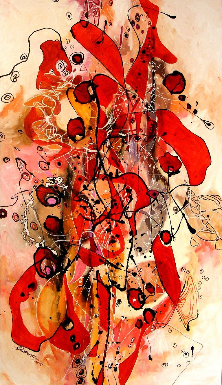 Picturi abstracte/ moderne Magic red