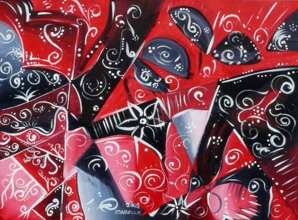 Picturi abstracte/ moderne Negru + rosu