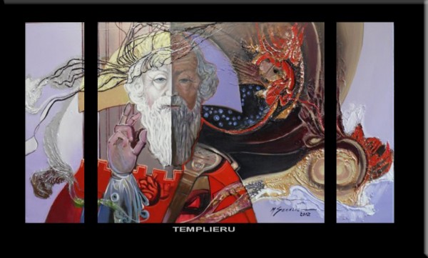 Picturi abstracte/ moderne 2 triptic  templierul