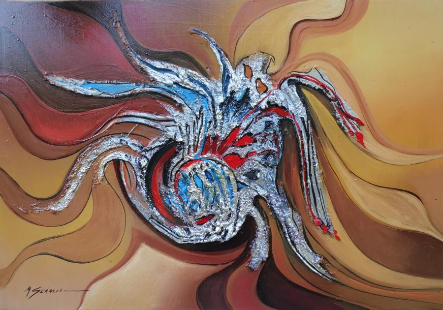 Picturi abstracte/ moderne planeta cu spirale--h56