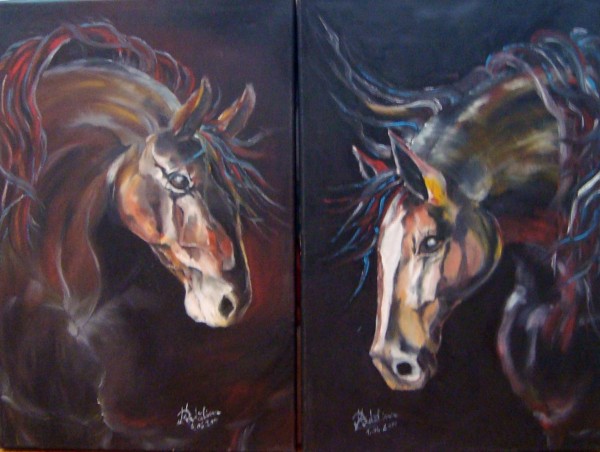 Picturi abstracte/ moderne Abstract horses