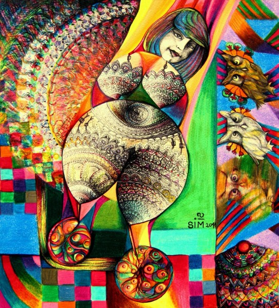 Picturi abstracte/ moderne Femeia rulanta