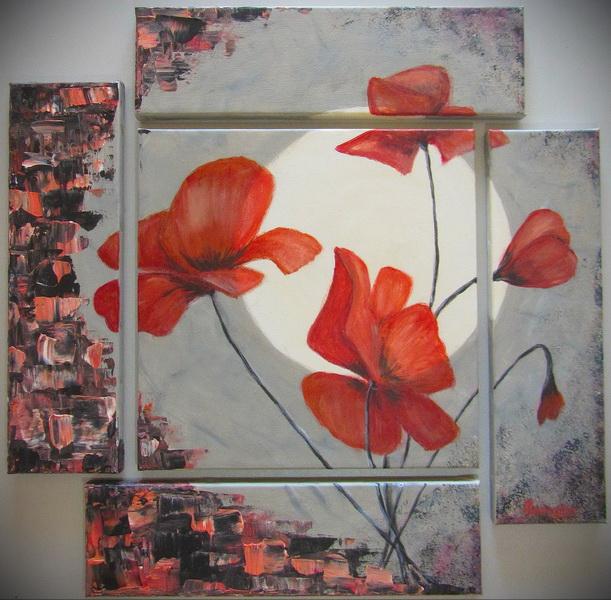 Picturi abstracte/ moderne MOONLIGHT POPPIES
