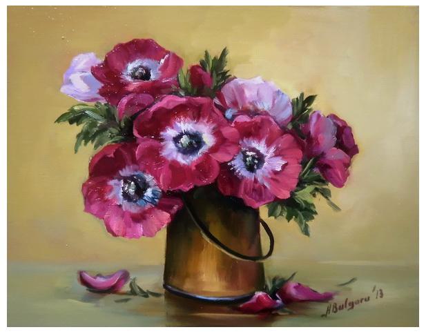 Picturi cu flori ANEMONE RUBINII