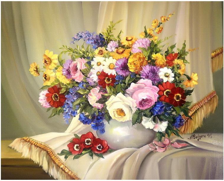 Picturi cu flori BUCHET PENTRU ALINA