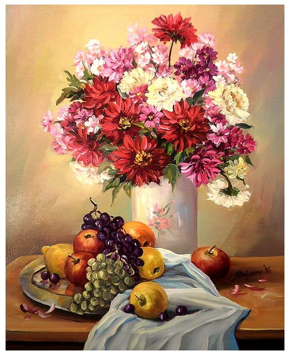 Picturi cu flori BUCURIILE TOAMNEI