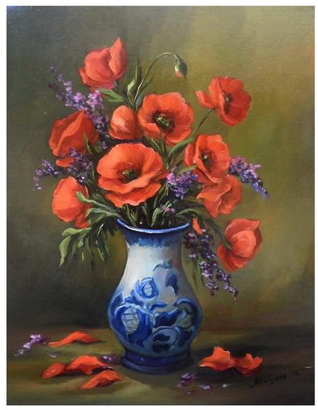 Picturi cu flori MACI REGALI