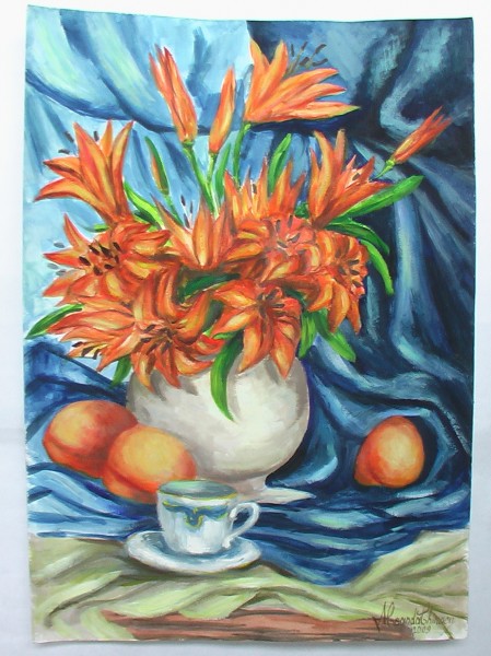 Picturi cu flori Crinii bunicii