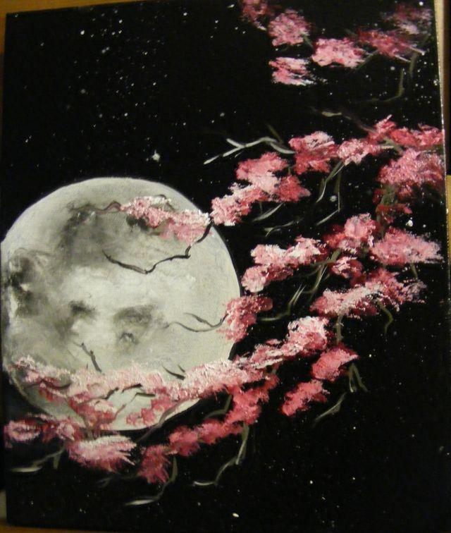 Picturi cu flori Omul din luna