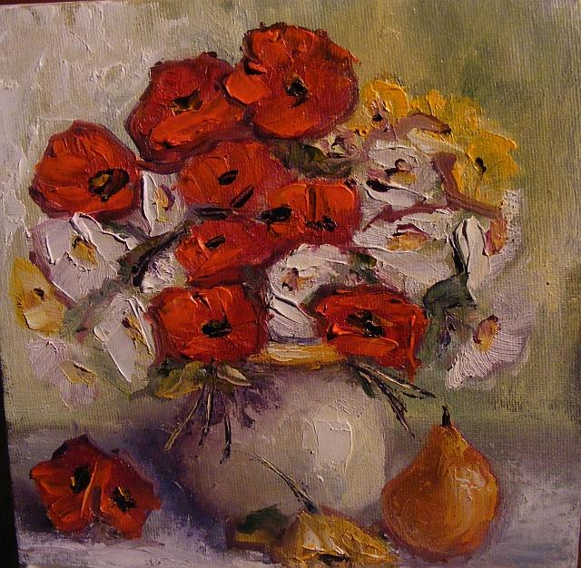 Picturi cu flori Vaza si para