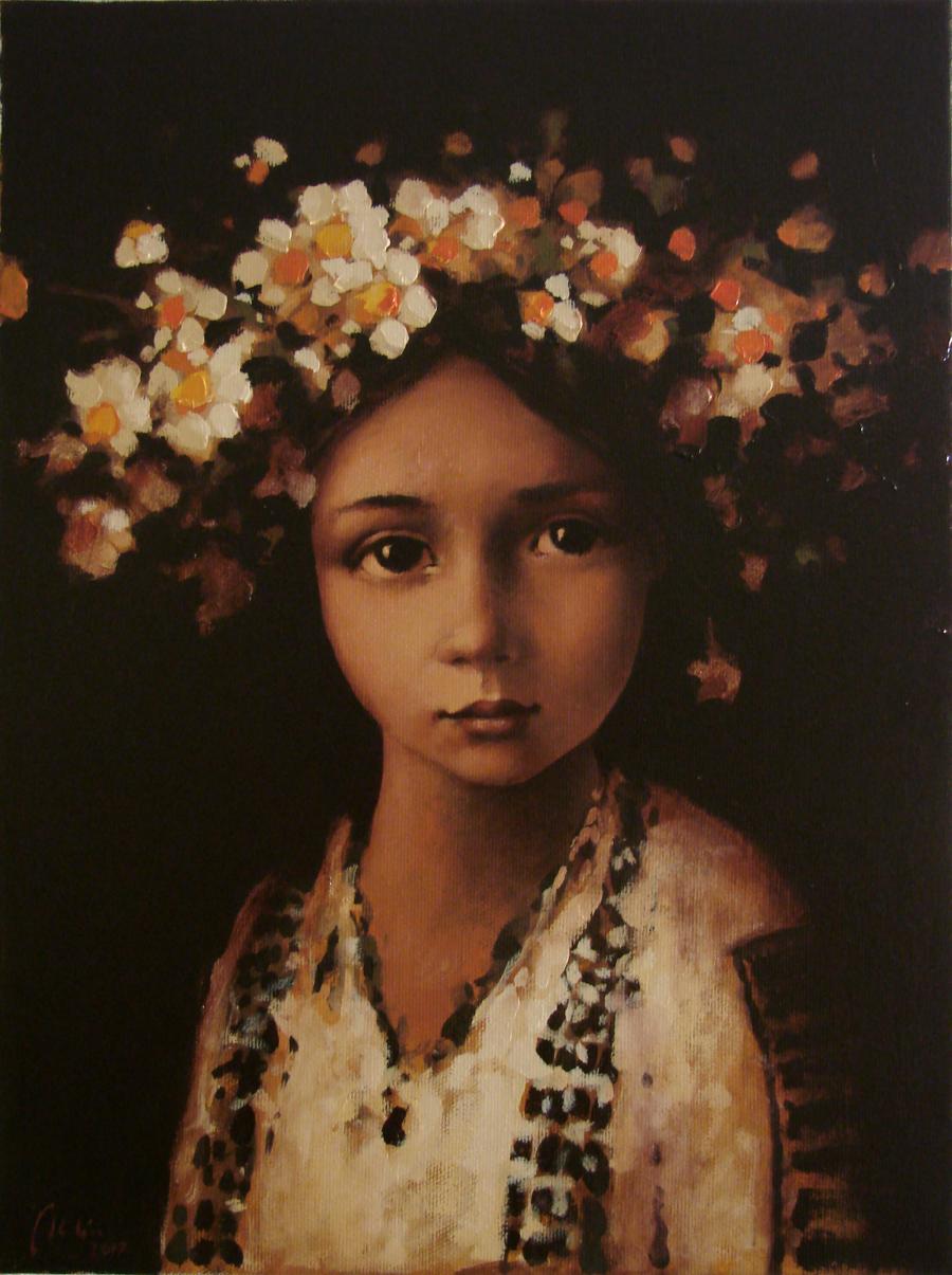 Picturi cu flori Coronita de margarete1