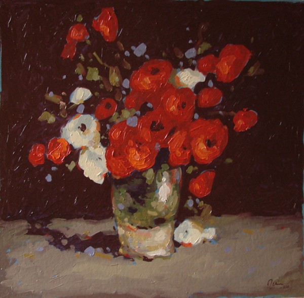 Picturi cu flori Maci si flori de camp