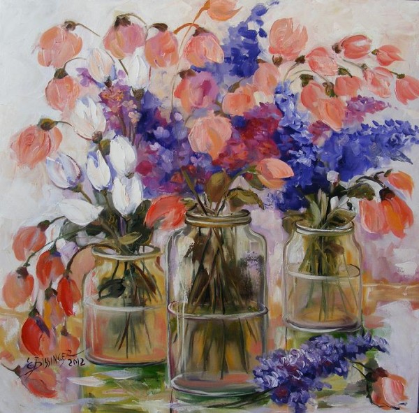 Picturi cu flori Flori la borcan