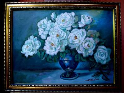 Picturi cu flori Tablou Trandafiri Albi