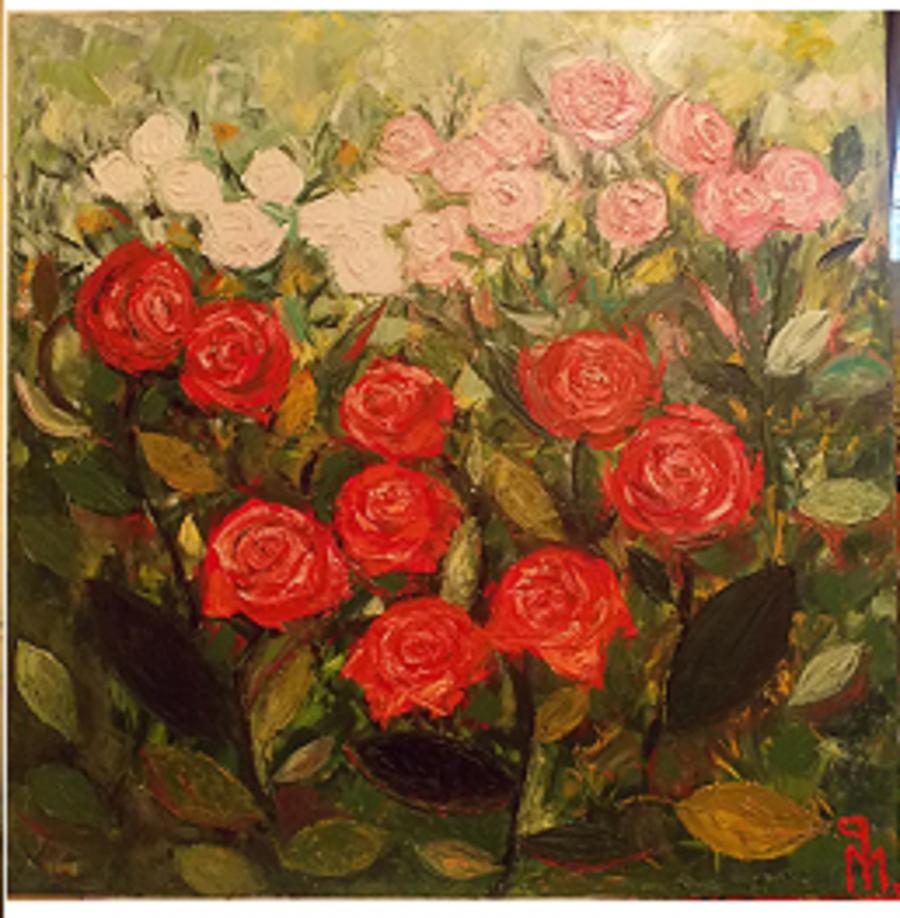 Picturi cu flori Gradina cu trandafiri 2014