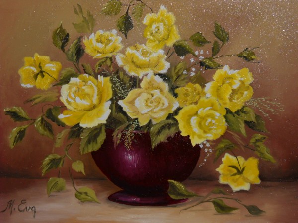 Picturi cu flori Trandafiri galbeni