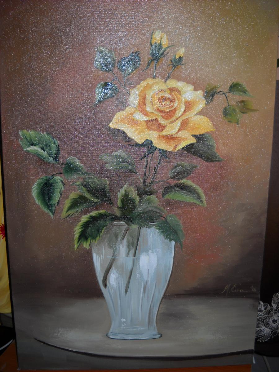 Picturi cu flori Un trandafir galben
