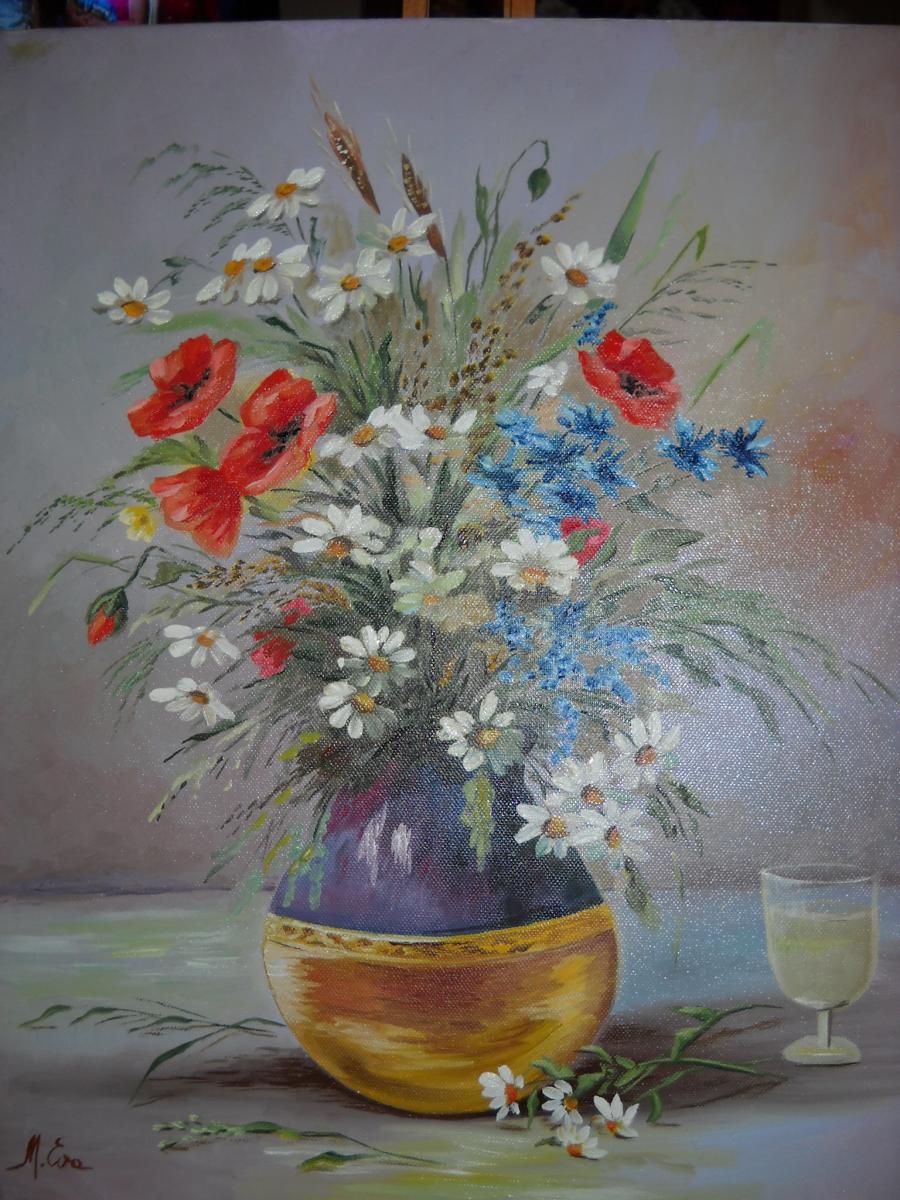 Picturi cu flori vaza cu flori de camp 2