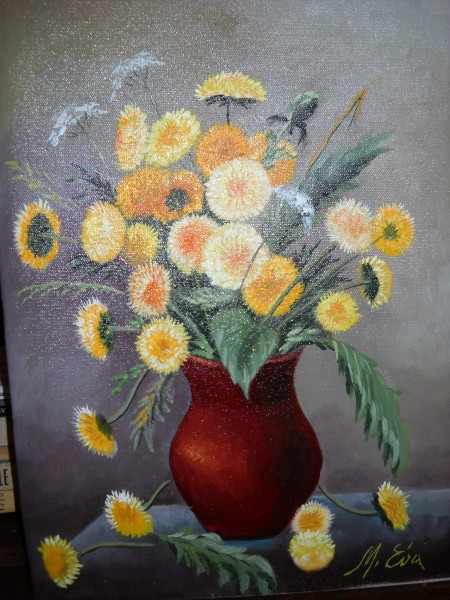 Picturi cu flori Vaza cu papadii