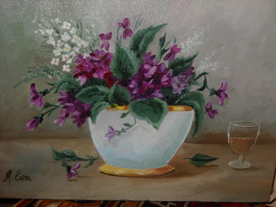 Picturi cu flori viorele 4
