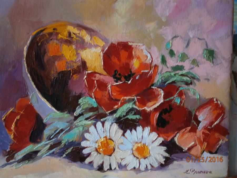 Picturi cu flori maci cu margarete