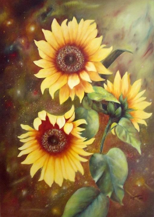 Picturi cu flori Sunflower-1