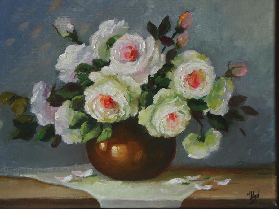 Picturi cu flori MIRESME ALBE