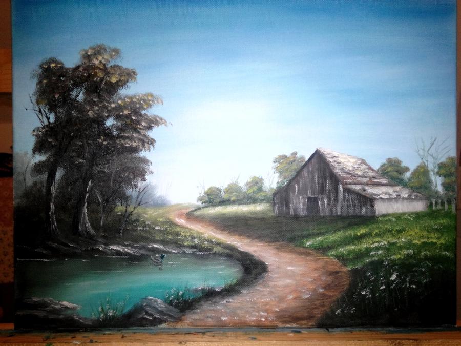 Picturi cu peisaje O zi frumosa la umbra