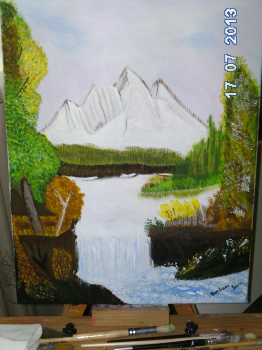 Picturi cu peisaje Dimineata la munte