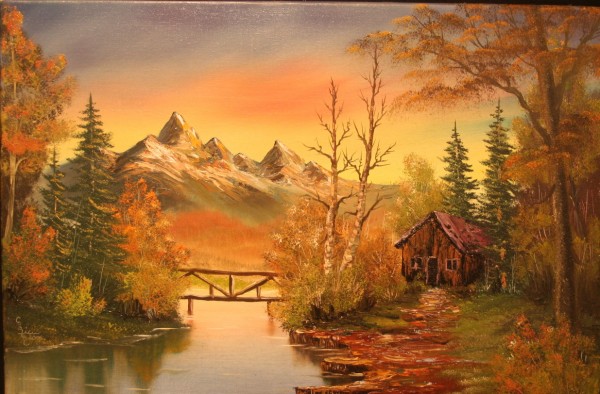 Picturi cu peisaje Apus de toamna